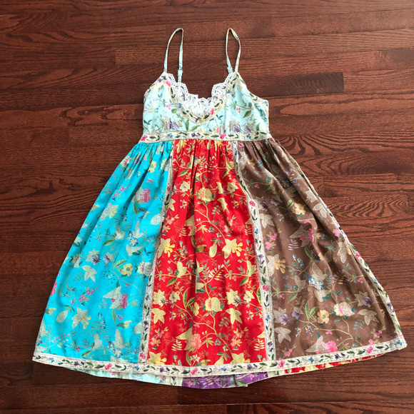 Tri-color FLORAL DRESS - Picture 1 of 7